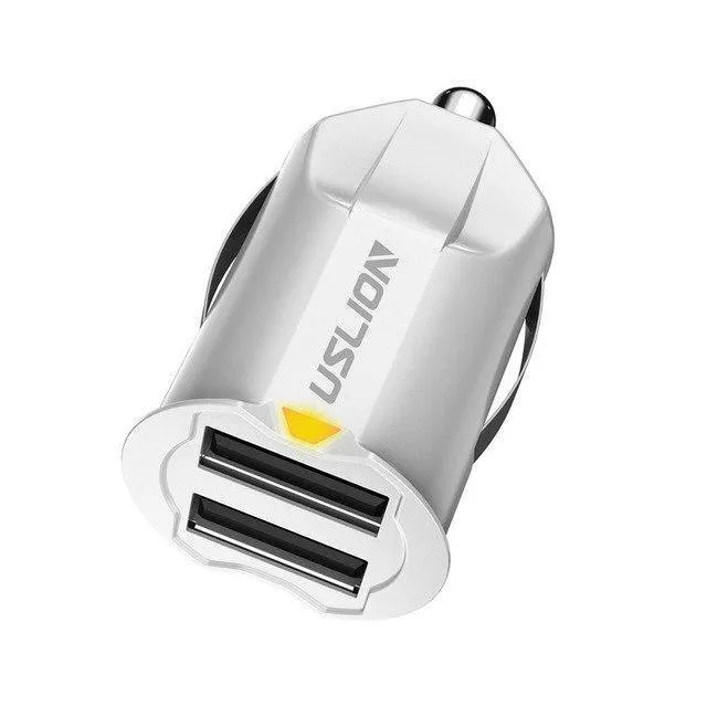 USLION 2.1A Mini-USB-Autoladegerät-Adapter Autoladegerät Handy Dual USB-Autoladegerät Auto Charge 2 Ports für iPhone Samsung