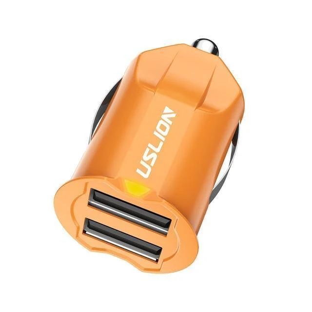 USLION 2.1A Mini-USB-Autoladegerät-Adapter Autoladegerät Handy Dual USB-Autoladegerät Auto Charge 2 Ports für iPhone Samsung