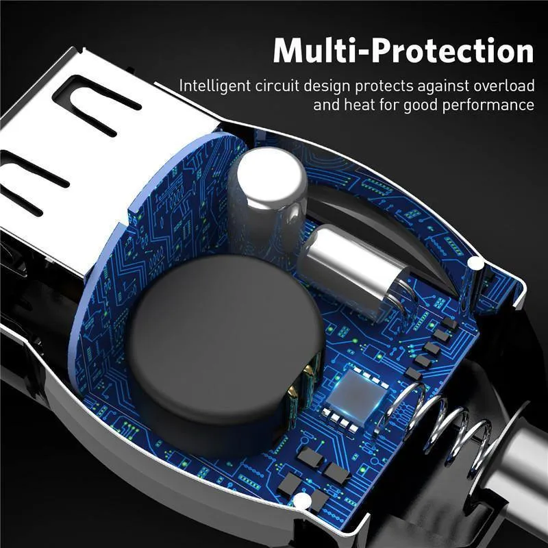 USLION 2.1A Mini-USB-Autoladegerät-Adapter Autoladegerät Handy Dual USB-Autoladegerät Auto Charge 2 Ports für iPhone Samsung