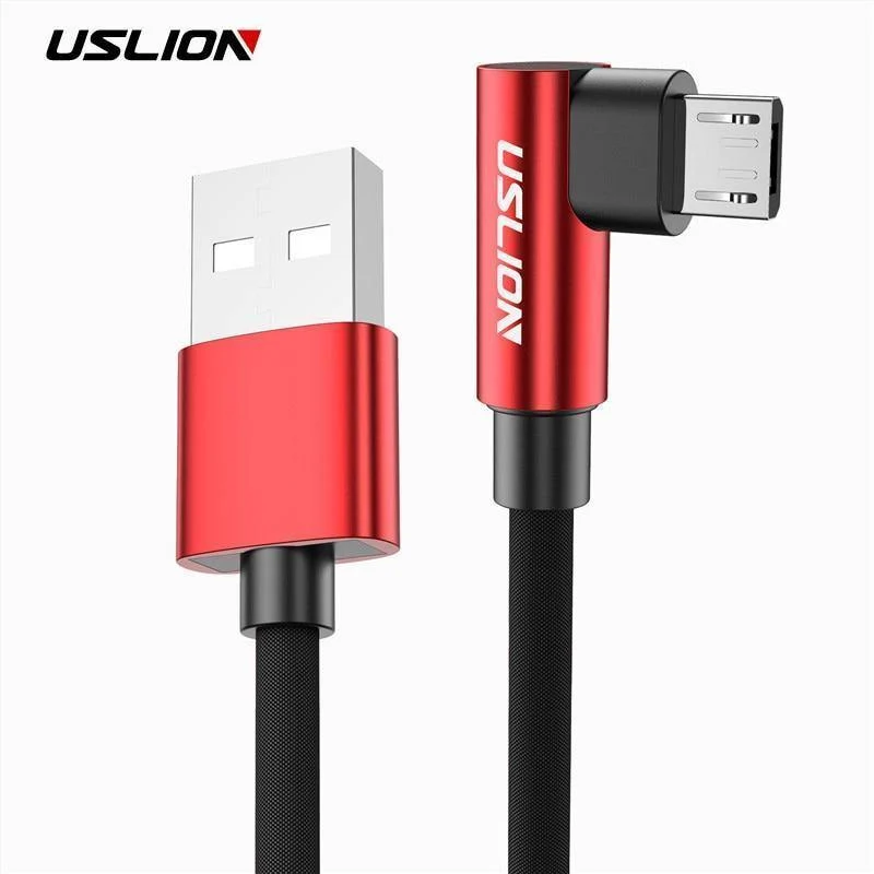 USLION Micro USB Kabel 2A Schnelle Ladegerät 90 Grad Microusb Datenkabel für Samsung Xiaomi LG Tablet Handy USB Lade kabel