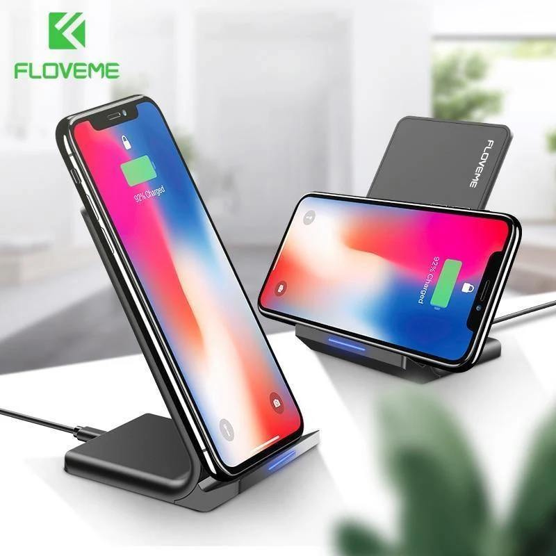 FLOVEME 10W Qi Wireless-Ladegerät für iPhone 8 X Xs für Samsung Galaxy S10 Plus S8 S9 S7 Rand Schnellladegerät Wireless Charging Dock