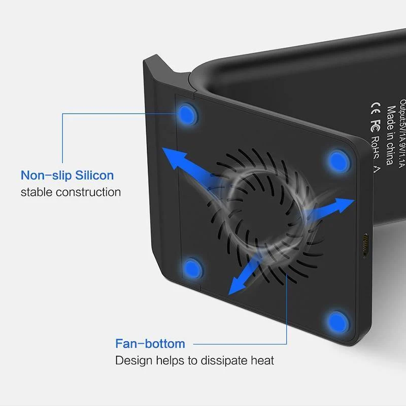 FLOVEME 10W Qi Wireless-Ladegerät für iPhone 8 X Xs für Samsung Galaxy S10 Plus S8 S9 S7 Rand Schnellladegerät Wireless Charging Dock