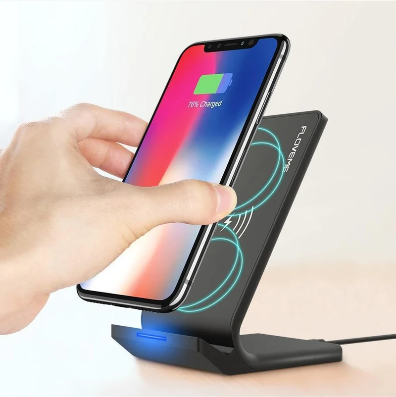 FLOVEME 10W Qi Wireless-Ladegerät für iPhone 8 X Xs für Samsung Galaxy S10 Plus S8 S9 S7 Rand Schnellladegerät Wireless Charging Dock