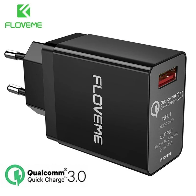 FLOVEME 18W Quick Charge 3.0 USB-Ladegerät und QC 2.0-Wandladegerät für Telefone für iPhone Samsung S8 S9 Xiaomi mi 8 Schnellladegerät für Telefon