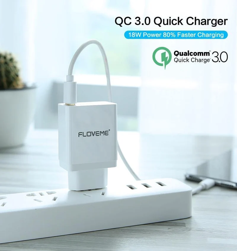 FLOVEME 18W Quick Charge 3.0 USB-Ladegerät und QC 2.0-Wandladegerät für Telefone für iPhone Samsung S8 S9 Xiaomi mi 8 Schnellladegerät für Telefon