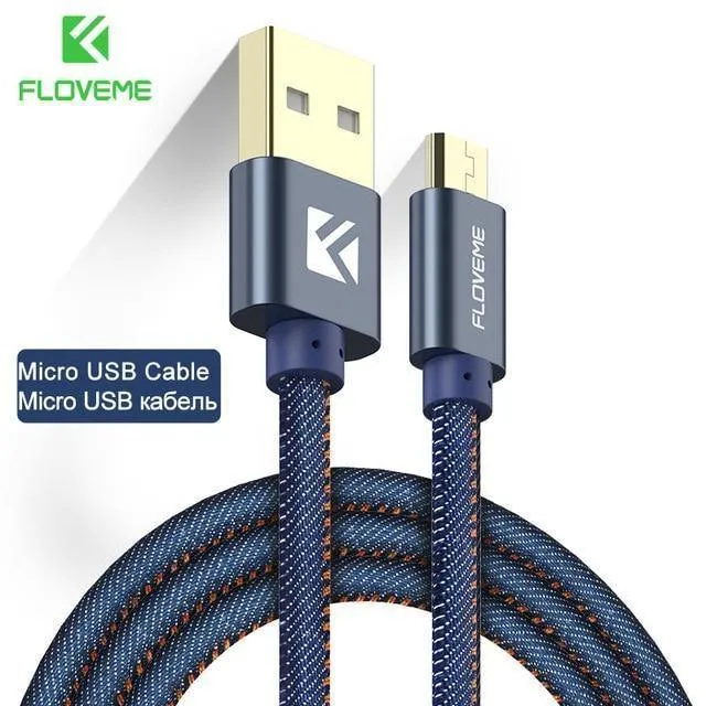 FLOVEME USB-Kabel für iPhone 5 5S 6 Cowboy Jean Micro USB Typ C Kabel für Samsung S9 Hinweis 8 für Xiaomi 2A 1M Telefonladegerät Cabo