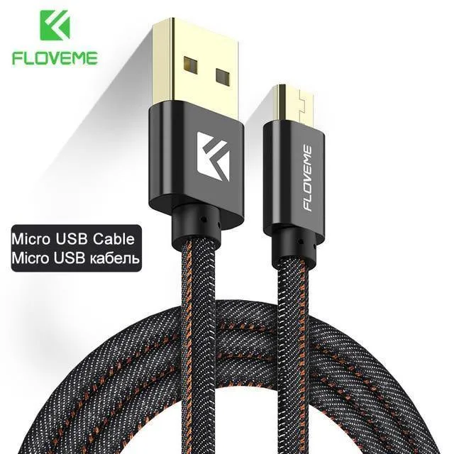 FLOVEME USB-Kabel für iPhone 5 5S 6 Cowboy Jean Micro USB Typ C Kabel für Samsung S9 Hinweis 8 für Xiaomi 2A 1M Telefonladegerät Cabo