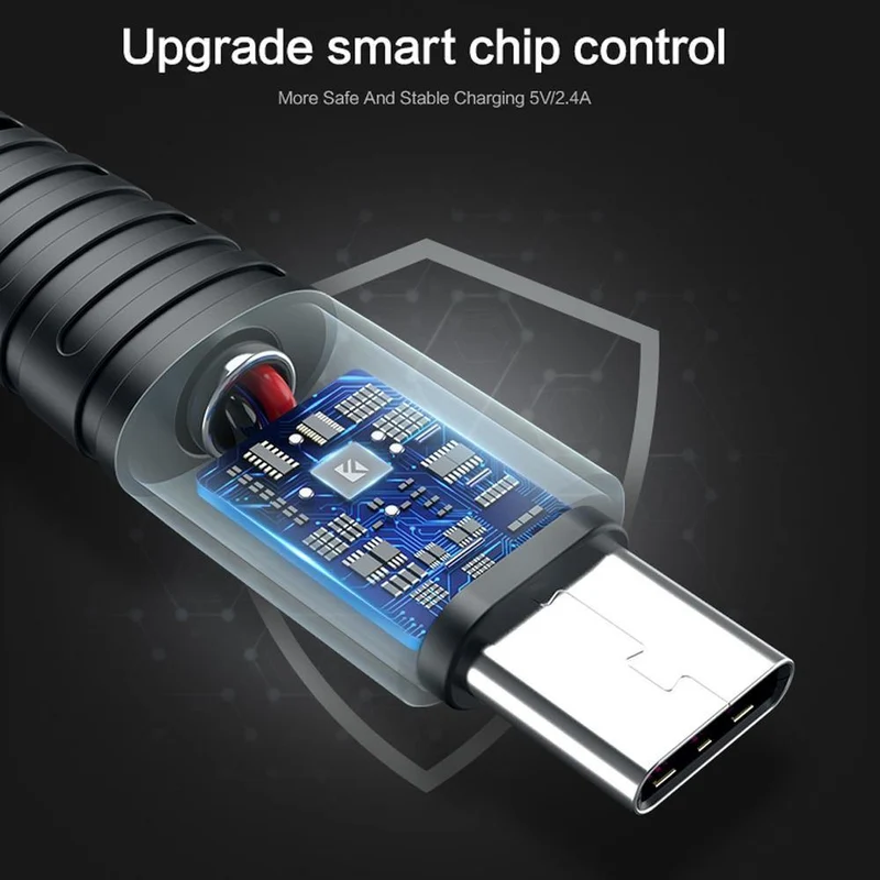 FLOVEME USB Typ C 0.3 m/1 m Hi-Tensile USB-C Kabel für Samsung S9 Hinweis 9 S8 2.4A Datenkabel Telefonladegerät für Xiaomi A2 One Plus 6