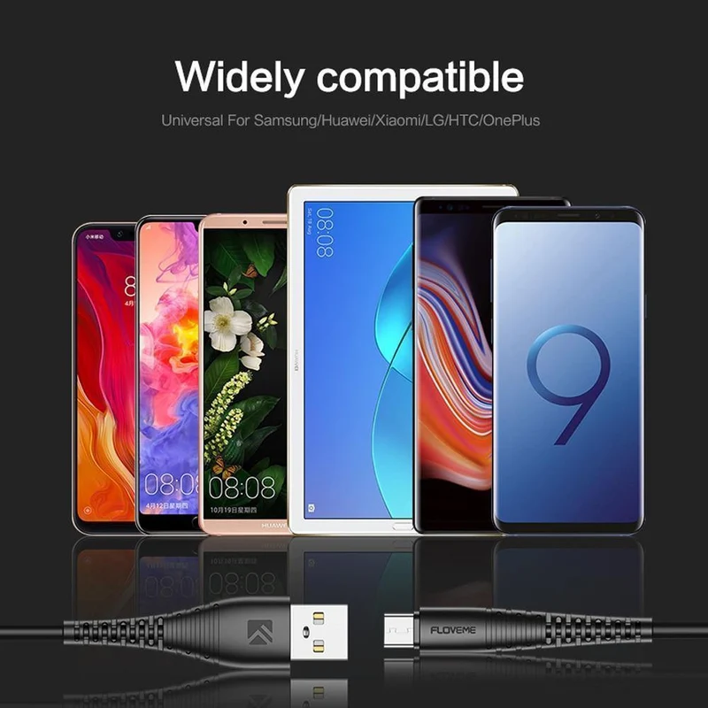 FLOVEME USB Typ C 0.3 m/1 m Hi-Tensile USB-C Kabel für Samsung S9 Hinweis 9 S8 2.4A Datenkabel Telefonladegerät für Xiaomi A2 One Plus 6