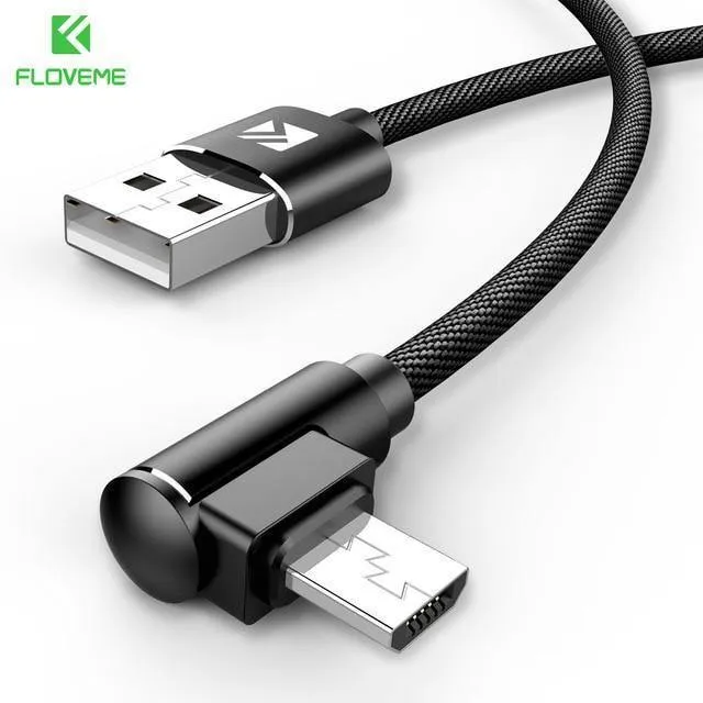 FLOVEME Micro-USB-Kabel für Xiaomi Redmi 4X Note4, 2.4A, Schnellladung, 1M, L-förmiges Handy-Ladekabel für Samsung S7 Huawei