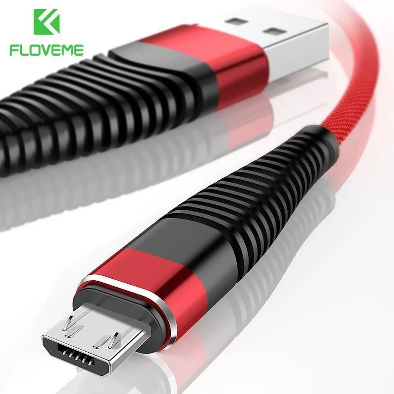 FLOVEME Micro-USB-Kabel für Samsung S6 S5, 1 m, 2 m, hochzugfestes Nylon, Datensynchronisation, Schnellladegerät, Cabo-Telefonkabel für Xiaomi Android USB