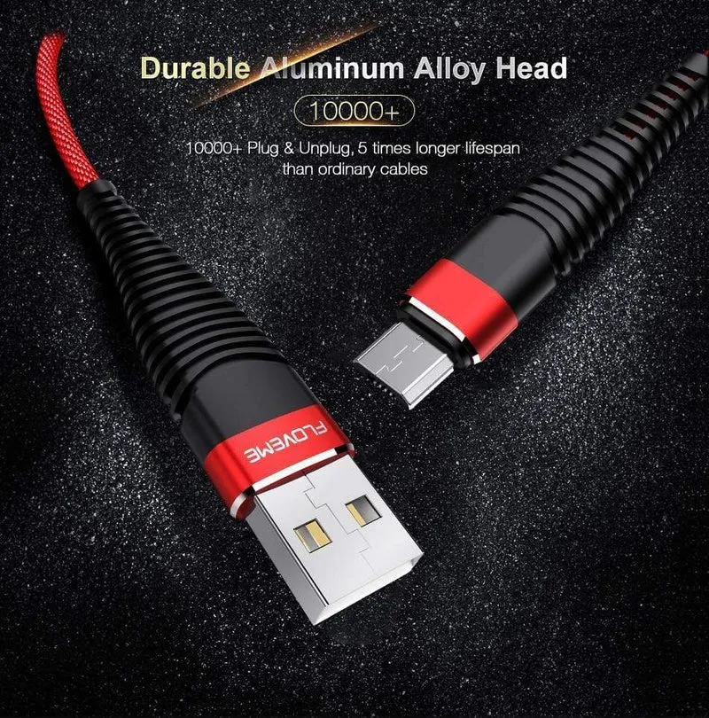 FLOVEME Micro-USB-Kabel für Samsung S6 S5, 1 m, 2 m, hochzugfestes Nylon, Datensynchronisation, Schnellladegerät, Cabo-Telefonkabel für Xiaomi Android USB