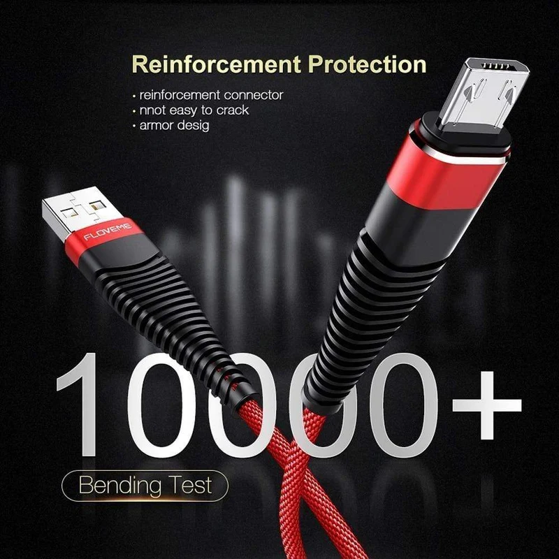 FLOVEME Hochzugfestes Micro-USB-Kabel, 1 m, geflochten, Datensynchronisation, 2A, Telefon-Ladekabel für Samsung Galaxy S7 Edge S6 Xiaomi Note 4X Cabo