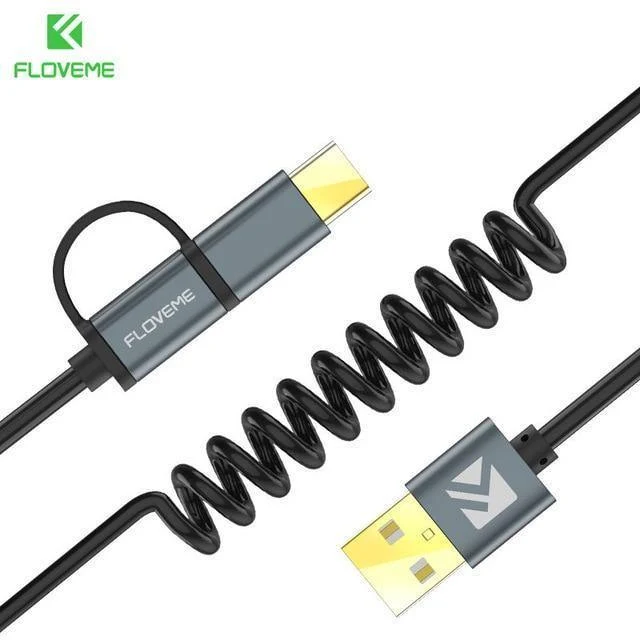 FLOVEME 2 in 1 Micro USB Kabel Typ C QC 3.0 USB-C Kabel Schnelle Ladegerät Für Samsung Galaxy S8 Xiaomi 4X android Handy Cabo