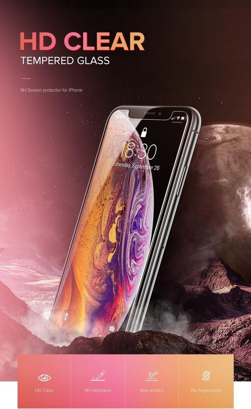 Ugreen Displayschutzfolie aus gehärtetem Glas für iPhone 7, 8 x 6, 6 s, 6 Plus, 7 Plus, 8 Plus, HD-Schutzfolie für iPhone Xs 7, Telefonglas