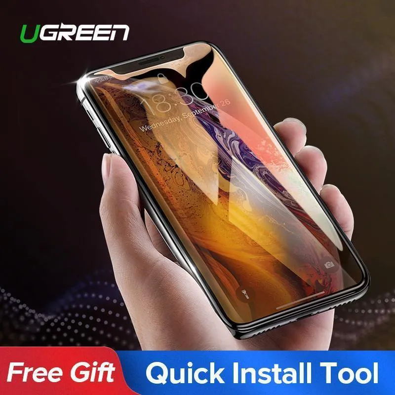 Ugreen Displayschutzfolie für iPhone Xs X 8 7 6, gehärtetes Glas auf iPhone 7 6, 0.33 mm Schutzglas für iPhone X Displayschutzfolie