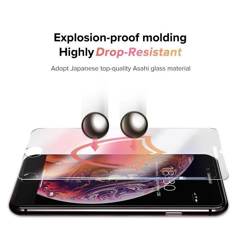 Ugreen Displayschutzfolie für iPhone Xs X 8 7 6, gehärtetes Glas auf iPhone 7 6, 0.33 mm Schutzglas für iPhone X Displayschutzfolie