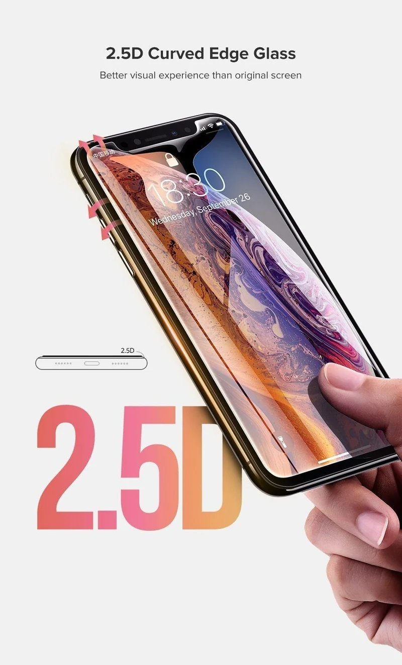 Ugreen Displayschutzfolie für iPhone Xs X 8 7 6, gehärtetes Glas auf iPhone 7 6, 0.33 mm Schutzglas für iPhone X Displayschutzfolie