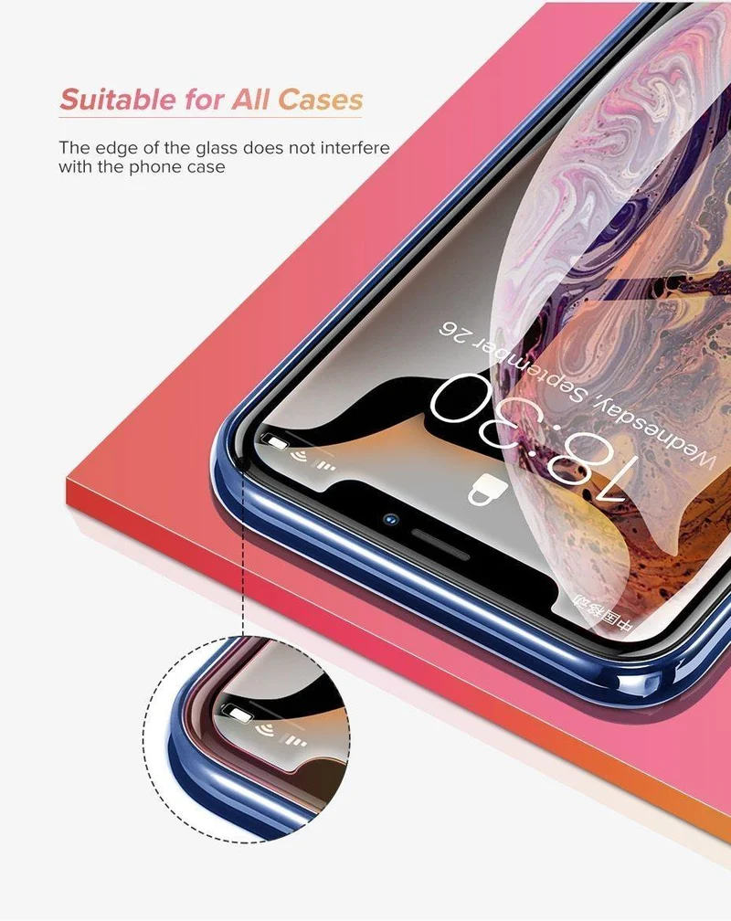 Ugreen Displayschutzfolie für iPhone Xs X 8 7 6, gehärtetes Glas auf iPhone 7 6, 0.33 mm Schutzglas für iPhone X Displayschutzfolie