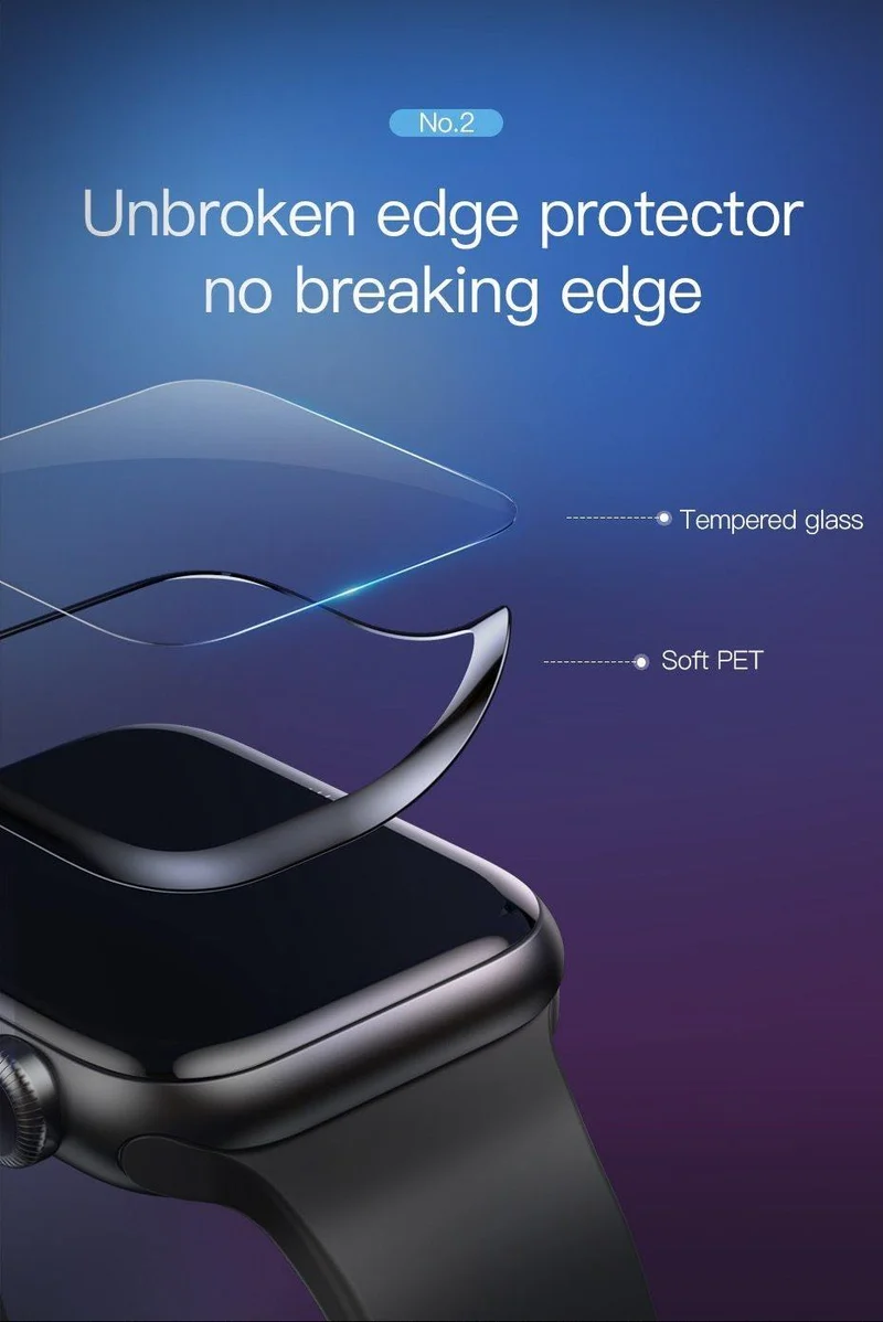 Baseus 0.23 mm dünnes Schutzglas für Apple Watch 1 2 3 3D-Vollabdeckung aus gehärtetem Glas für iWatch 1 2 3 Displayschutzfolie