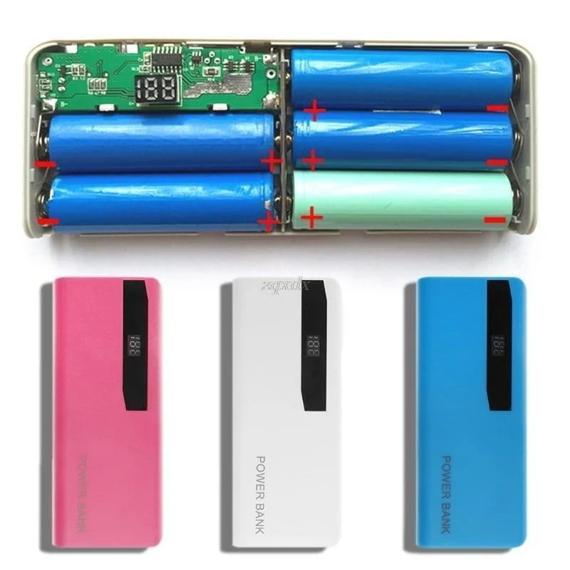 5x 18650 Li-Batterie Ladegerät LCD Display DIY Power Bank Fall Taschenlampe Externe Box Oct30 Drop schiff