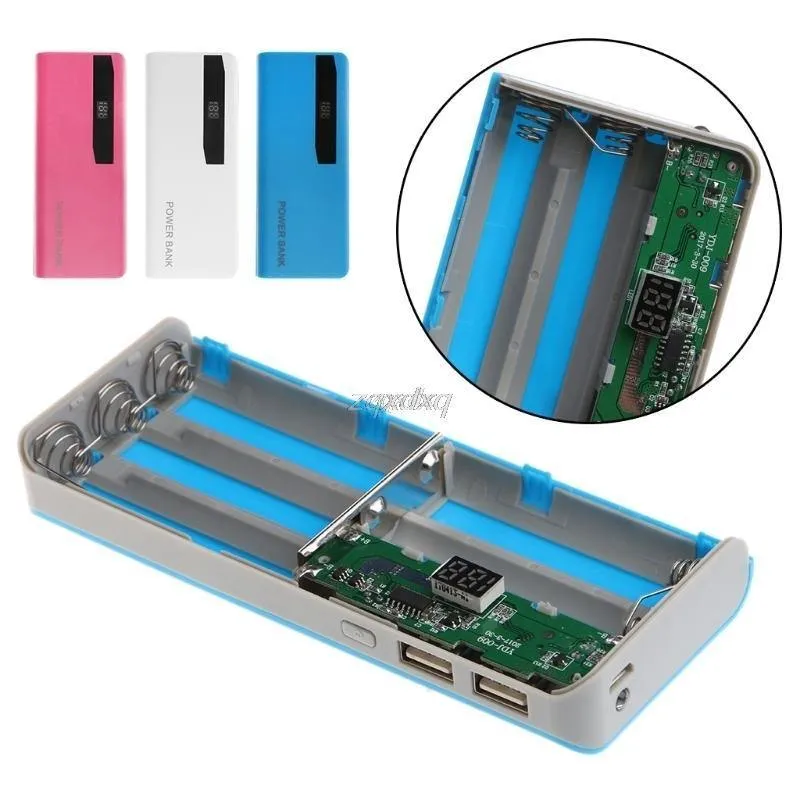 5x 18650 Li-Batterie Ladegerät LCD Display DIY Power Bank Fall Taschenlampe Externe Box Oct30 Drop schiff