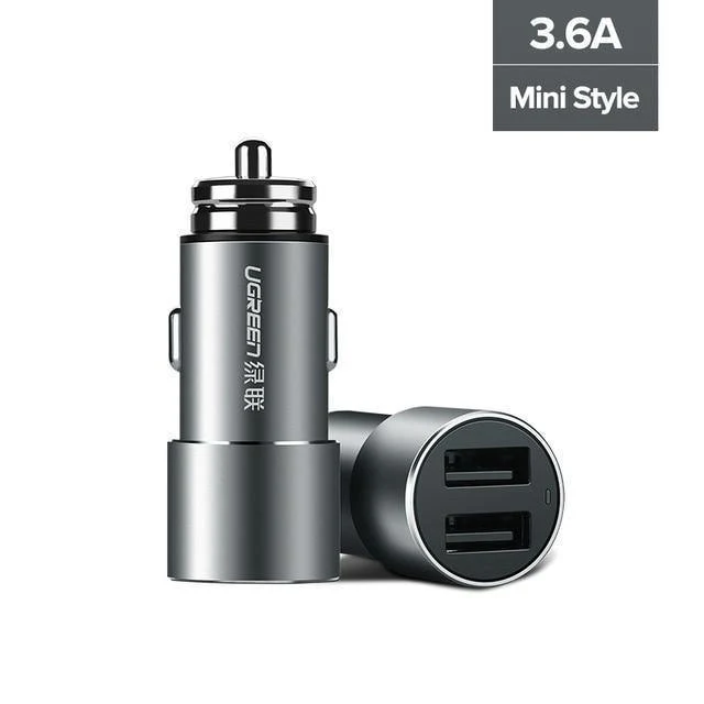 Ugreen USB Auto Ladegerät für Xiaomi Mini Dual Auto-Ladegerät 3.6 EINE Universal Schnelle Handy Ladegerät für iPhone X 8 7 6S Auto Ladegerät