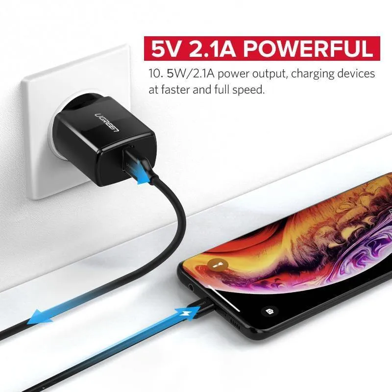 Ugreen 5V 2.1A USB-Ladegerät für iPhone X 8 7 iPad Schnellladegerät EU-Adapter für Samsung S9 Xiaomi Mi 8 Handy-Ladegerät