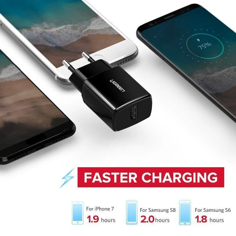 Ugreen 5V 2.1A USB-Ladegerät für iPhone X 8 7 iPad Schnellladegerät EU-Adapter für Samsung S9 Xiaomi Mi 8 Handy-Ladegerät
