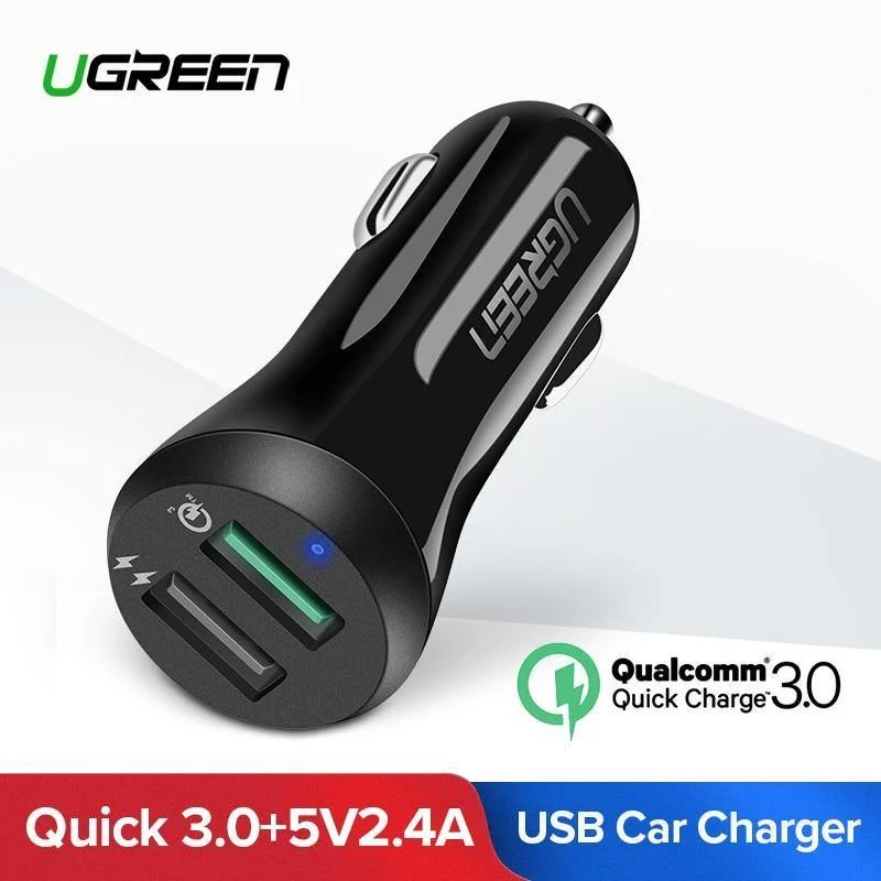 Ugreen Auto USB Ladegerät Quick Charge 3.0 Handy Ladegerät Dual USB Fast QC 3.0 Auto Ladegerät für Samsung Xiaomi Tablet Ladegerät