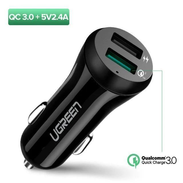 Ugreen Auto USB Ladegerät Quick Charge 3.0 Handy Ladegerät Dual USB Fast QC 3.0 Auto Ladegerät für Samsung Xiaomi Tablet Ladegerät