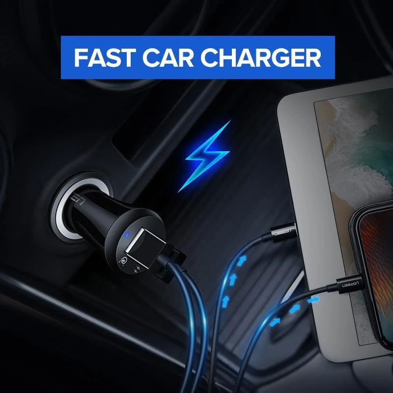 Ugreen Auto USB Ladegerät Quick Charge 3.0 Handy Ladegerät Dual USB Fast QC 3.0 Auto Ladegerät für Samsung Xiaomi Tablet Ladegerät