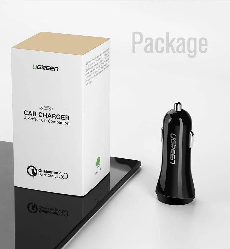 Ugreen Auto USB Ladegerät Quick Charge 3.0 Handy Ladegerät Dual USB Fast QC 3.0 Auto Ladegerät für Samsung Xiaomi Tablet Ladegerät