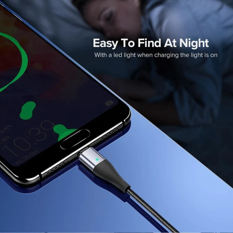 Ugreen Magnetic USB-Kabel Schnellladung USB-Typ C-Kabel Magnet Ladegerät Datenladung Micro-USB-Kabel Handykabel USB-Kabel