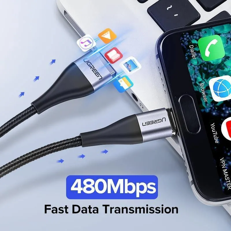 Ugreen Magnetic USB-Kabel Schnellladung USB-Typ C-Kabel Magnet Ladegerät Datenladung Micro-USB-Kabel Handykabel USB-Kabel