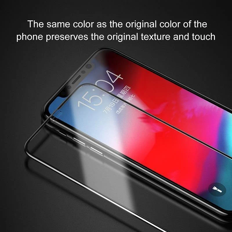 Baseus Displayschutzfolie vorne + gehärtetes Glas hinten für iPhone Xs Xs Max XR 2018 Schutzglas 9H dünnes Vollabdeckungsglas