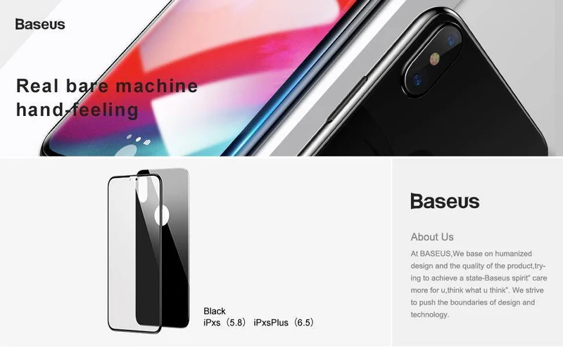 Baseus Displayschutzfolie vorne + gehärtetes Glas hinten für iPhone Xs Xs Max XR 2018 Schutzglas 9H dünnes Vollabdeckungsglas