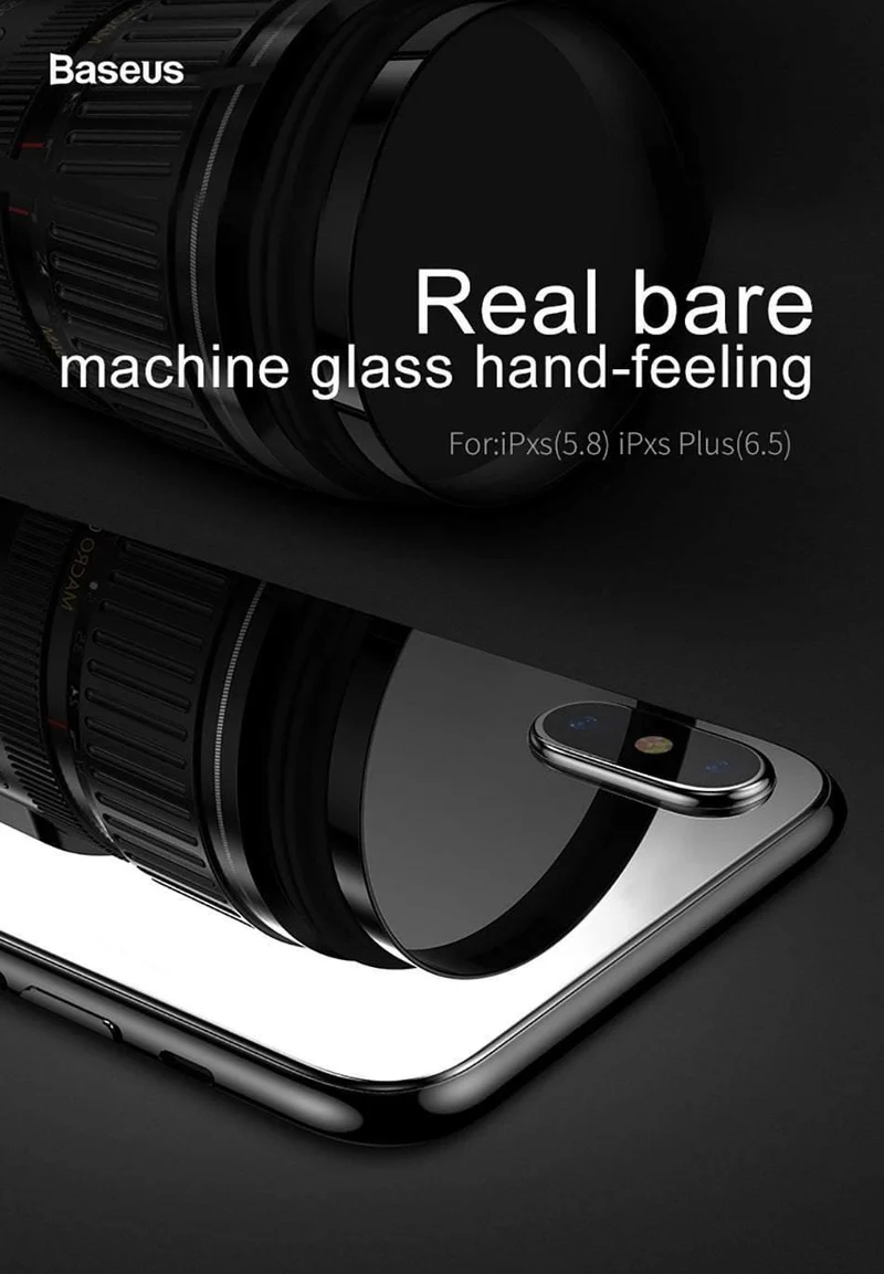 Baseus 0.3 mm gehärtetes Glas für die Rückseite des iPhone Xs, ultradünnes transparentes Schutzglas für die Rückseite des iPhone Xs Max 2018, Filmabdeckung