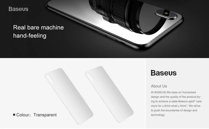 Baseus 0.3 mm gehärtetes Glas für die Rückseite des iPhone Xs, ultradünnes transparentes Schutzglas für die Rückseite des iPhone Xs Max 2018, Filmabdeckung