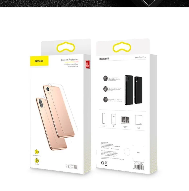 Baseus 0.3 mm gehärtetes Glas für die Rückseite des iPhone Xs, ultradünnes transparentes Schutzglas für die Rückseite des iPhone Xs Max 2018, Filmabdeckung