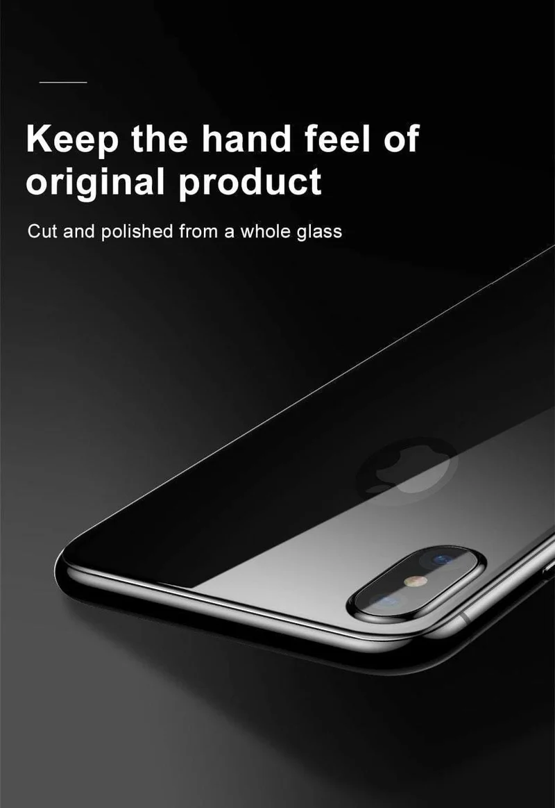 Baseus 0.3 mm Schutzglas für iPhone Xs Xs Max XR Rückfolie gehärtetes Glas ultradünn 9H kratzfeste Rückglasfolie