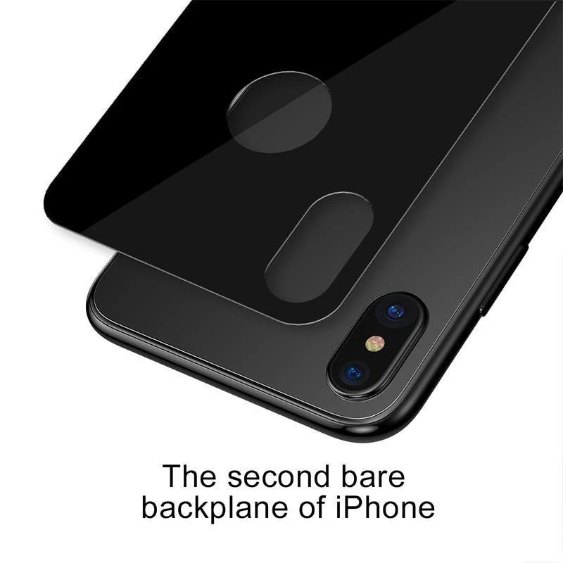 Baseus 0.3 mm Schutzglas für iPhone Xs Xs Max XR Rückfolie gehärtetes Glas ultradünn 9H kratzfeste Rückglasfolie