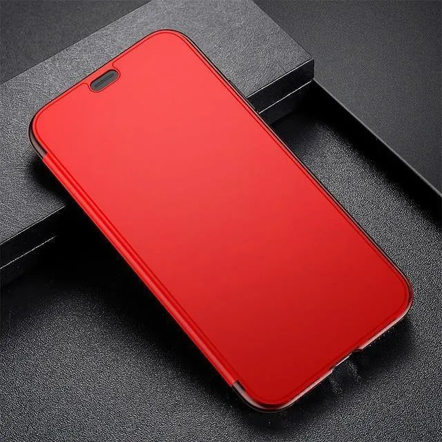 Baseus Luxus-Flip-Hülle aus gehärtetem Glas für iPhone Xs Xs Max 2018 Schicke, vollständige Abdeckung, schützende Telefonhülle für iPhone Xs XR Cover