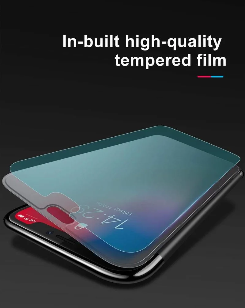 Baseus Luxus-Flip-Hülle aus gehärtetem Glas für iPhone Xs Xs Max 2018 Schicke, vollständige Abdeckung, schützende Telefonhülle für iPhone Xs XR Cover