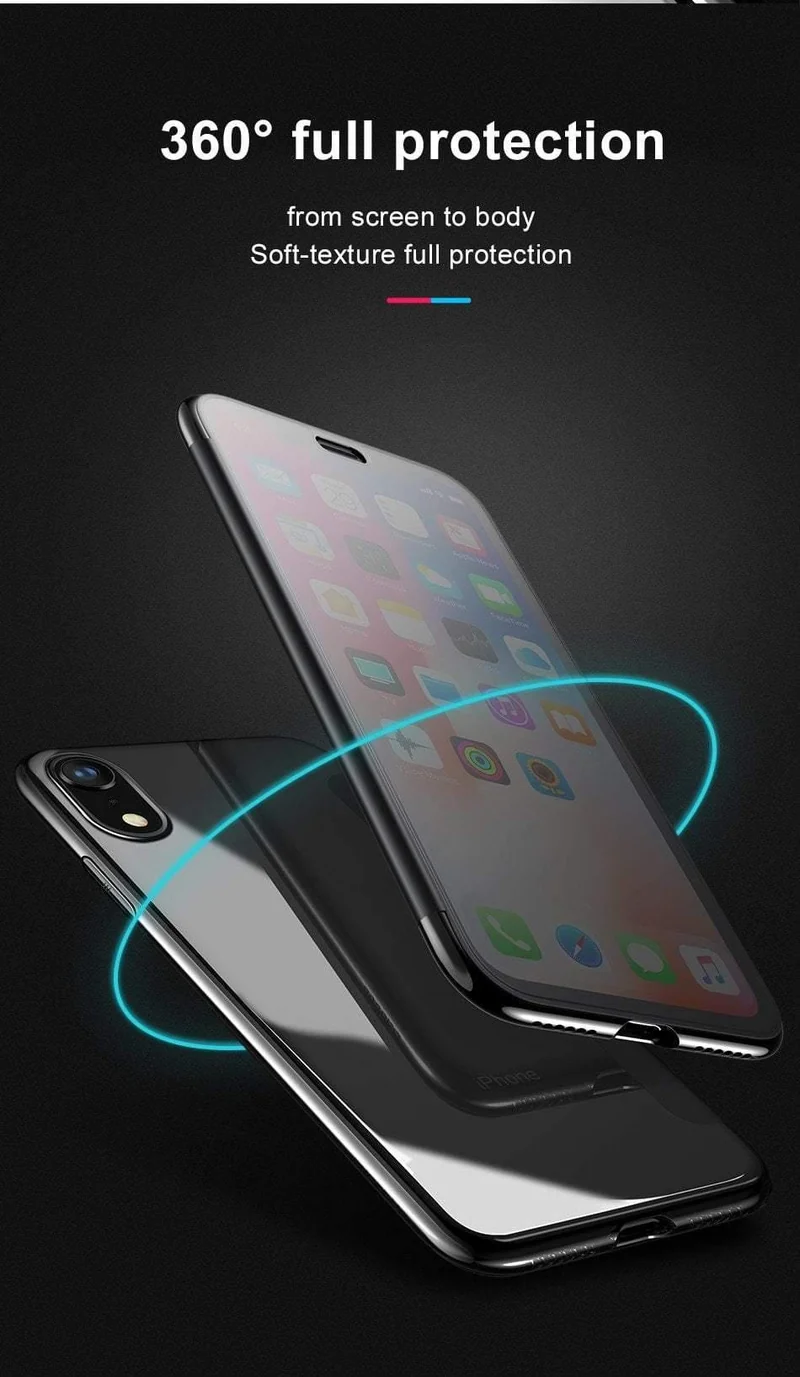 Baseus Luxus-Flip-Hülle aus gehärtetem Glas für iPhone Xs Xs Max 2018 Schicke, vollständige Abdeckung, schützende Telefonhülle für iPhone Xs XR Cover