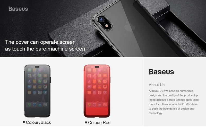 Baseus Luxus-Flip-Hülle aus gehärtetem Glas für iPhone Xs Xs Max 2018 Schicke, vollständige Abdeckung, schützende Telefonhülle für iPhone Xs XR Cover