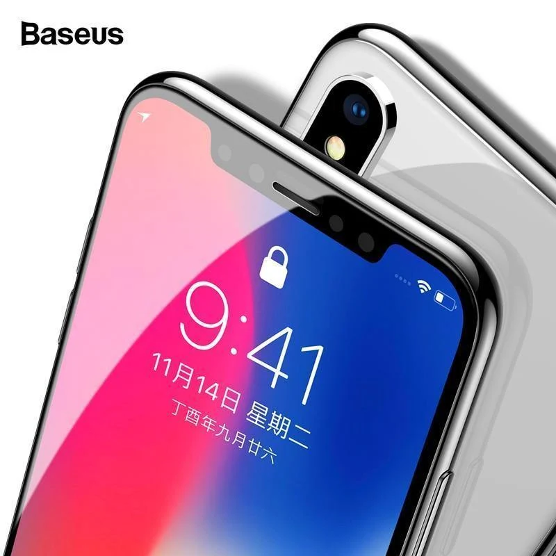 Baseus 0.3mm Displayschutz gehärtetes Glas für iPhone Xs Max Xr S Soft Edge 3D Full Cover Schutzglas für iPhone Xsmax