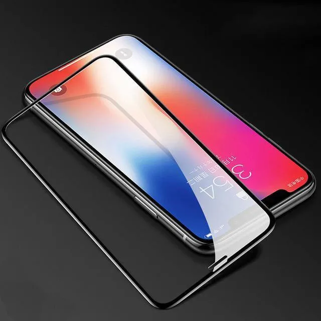 Baseus für iPhone X Displayschutz 0.2 mm 9H gehärtetes Glas für iPhone X 10 ultradünnes 6D-Frontschutzglas mit vollständiger Abdeckung