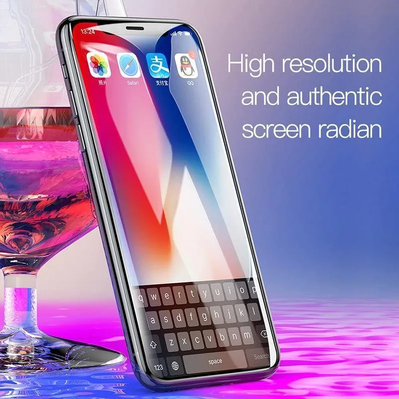 Baseus für iPhone X Displayschutz 0.2 mm 9H gehärtetes Glas für iPhone X 10 ultradünnes 6D-Frontschutzglas mit vollständiger Abdeckung