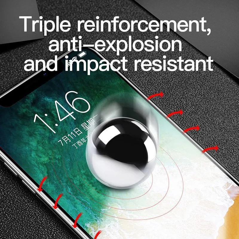 Baseus für iPhone X Displayschutz 0.2 mm 9H gehärtetes Glas für iPhone X 10 ultradünnes 6D-Frontschutzglas mit vollständiger Abdeckung